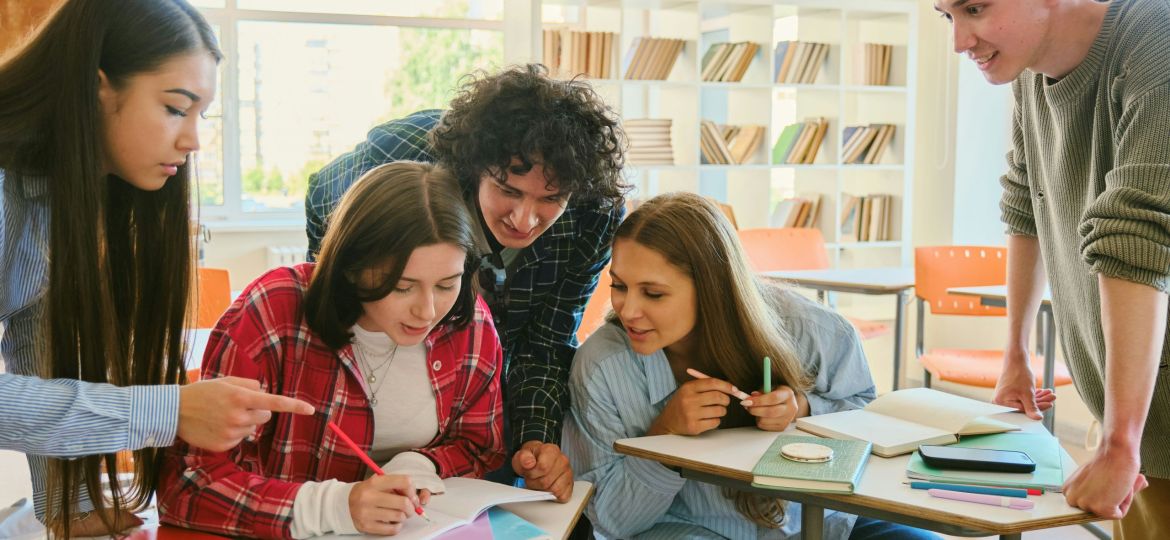 Students studying together